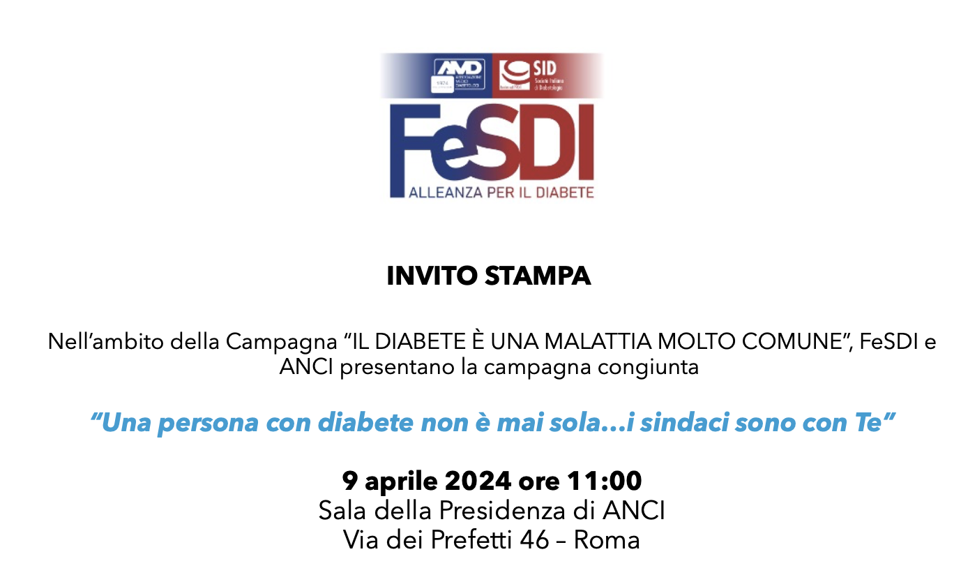 Una persona con diabete non è mai sola…i sindaci sono con Te